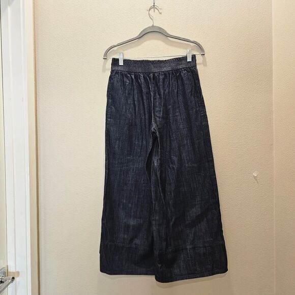 Crosby Dark Chambray Denim Wide Leg Cropped Pants Size 4 - Picture 5 of 7